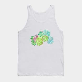 succulent arrangement watercolor painting Tank Top